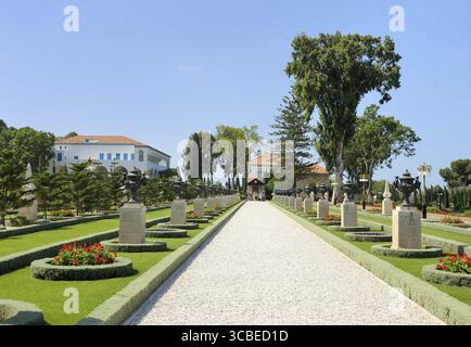 Giardini Bahai vicino alla città di Acri, Israele Foto Stock