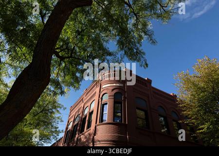 8 settembre 2023, Mosca, Idaho, Stati Uniti: Lo storico edificio Skattaboe Block che ospita il nuovo Saint Andrews College a Mosca, Idaho, venerdì 8 settembre 2023. (Immagine di credito: © Paul Christian Gordon/ZUMA Press Wire) Foto Stock