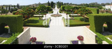 Giardini Bahai nella città di Acri, Israele Foto Stock