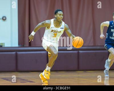 22 dicembre 2022: La guardia dei Bethune-Cookman Wildcats Marcus Garrett (3) durante la partita di basket maschile NCAA del primo tempo tra North Florida Ospreys e Bethune Cookman Wildcats. L'UNF sconfisse BCU 87-85 al Moore Gymnasium di Daytona Beach, FL. Romeo T Guzman/Cal Sport Media (immagine di credito: © Romeo Guzman/CSM via ZUMA Press Wire) Foto Stock