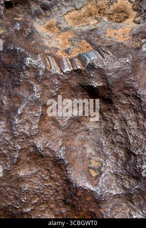 Il meteorite Hoba, il più grande meteorite conosciuto sulla Terra, si trova nella fattoria "Hoba West" vicino a Grootfontein, nella regione di Otjozondjupa in Namibia. Foto Stock