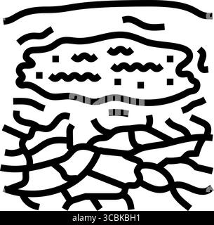 illustrazione vettoriale dell'icona della sorgente di acqua sporca in orizzontale asciutto Illustrazione Vettoriale