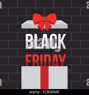 Confezione regalo Black Friday. Vettore Illustrazione Vettoriale