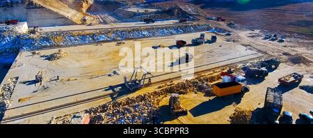Foto panoramica. Macchine e attrezzature di produzione Foto Stock