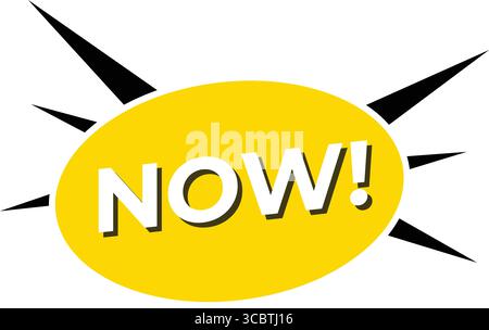 Ora Tag fare clic qui pulsanti. Simbolo promozione cartello offerta speciale per la vendita. Infografiche su Talk Box. Vettore. Illustrazione Vettoriale