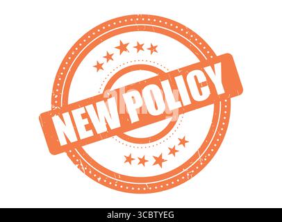 Una nuova guarnizione in gomma arancione con un cerchio tratteggiato Illustrazione Vettoriale