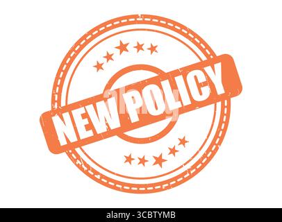 Un nuovo sigillo in gomma arancione con bordo a stella Illustrazione Vettoriale