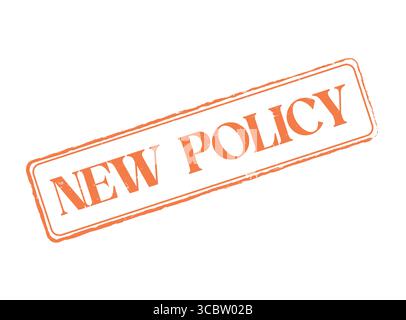 Un nuovo sigillo in gomma arancione con un contorno e un testo Illustrazione Vettoriale