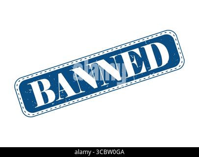 Sigillo in gomma blu vietato su una barra Illustrazione Vettoriale