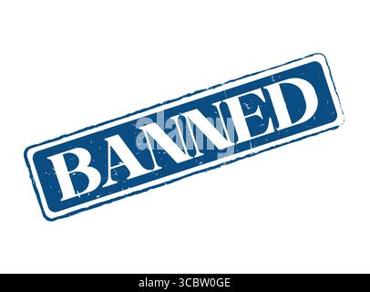 Sigillo in gomma blu vietato per approvazione e standard Illustrazione Vettoriale