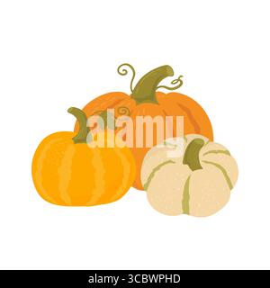 Illustrazione del vettore di estrazione manuale della pompa. Prodotti agricoli di varie forme. Verdure autunnali. Cibo biologico. Raccolto autunnale Illustrazione Vettoriale