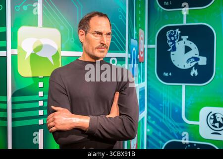 Istanbul, Turchia - 7 maggio 2022: Scultura in cera del fondatore della Apple Steve Jobs nel museo delle cere Madame Tussauds Foto Stock