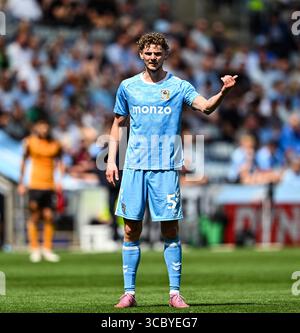 9 agosto 2025; Coventry Building Society Arena, Coventry, Inghilterra; EFL Championship, Coventry City contro Hull City; Jack Rudoni di Coventry City Foto Stock