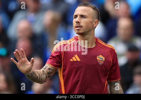 Hill Dickinson Stadium, Liverpool, Regno Unito. 9 agosto 2025. Amichevole di calcio pre-stagione, Everton contro Roma; Angelino di AS Roma Credit: Action Plus Sports/Alamy Live News Foto Stock