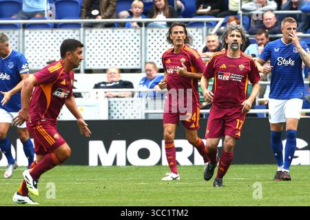 Liverpool, Regno Unito. 09 agosto 2025. 09-08-2025. Everton vs Roma Legends nella foto: Marco del Vecchio, Damiano Tommasi ( foto Gino Mancini ) durante Everton vs Roma, amichevole di calcio a Liverpool, Inghilterra, 09 agosto 2025 crediti: Independent Photo Agency/Alamy Live News Foto Stock