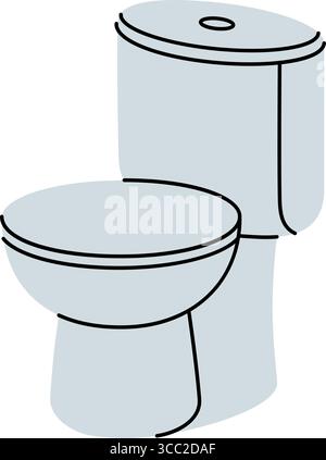 WC in ceramica. Igiene del bagno. Illustrazione vettoriale Illustrazione Vettoriale