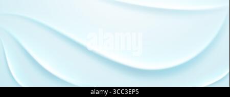 Curve morbide e fluide in sfumature azzurre evocano serenità, formando uno sfondo astratto. Illustrazione Vettoriale