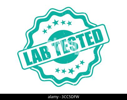 Sigillo in gomma testato da laboratorio con bordo decorativo Illustrazione Vettoriale