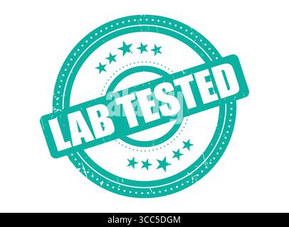 Sigillo in gomma testato da laboratorio con cerchio tratteggiato Illustrazione Vettoriale