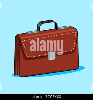 Illustrazione della valigetta in pelle Concept Business e Professional Design isolato vettoriale Illustrazione Vettoriale