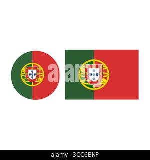 Bandiera portoghese Vector illustrazione della bandiera nazionale Illustrazione Vettoriale