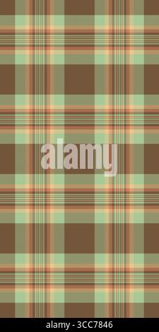 Tessuto Hippy senza cuciture, motivo tessile dalla texture estetica. Controllo modello vettore di sfondo a quadri nella tavolozza arancione e colori chiari. Illustrazione Vettoriale