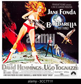 1968 poster cinematografico di Barbarella, film di fantascienza diretto da Roger Vadim con Jane fonda Foto Stock