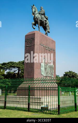 Statua di Juan Manuel de Rosas in Piazza Mayor Seeber, Buenos Aires Foto Stock
