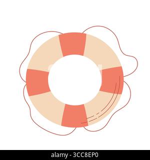Icona anello di salvataggio. Illustrazione vettoriale boa vita anello. Vacanze estive Illustrazione Vettoriale