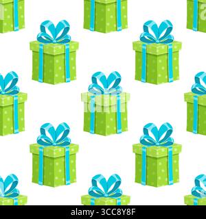 Confezione regalo cartoni animati con motivo senza cuciture Illustrazione Vettoriale