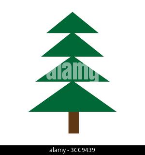 Albero di natale vettoriale. Forme geometriche art. Illustrazione in abete rosso verde. Simbolo delle vacanze invernali. Illustrazione Vettoriale