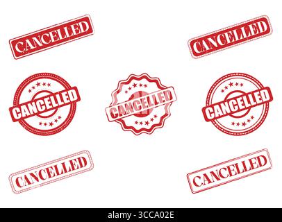 Una raccolta di timbri e guarnizioni in gomma cancellata Illustrazione Vettoriale