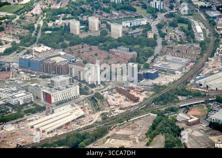 Vista aerea dell'HS2 Works nel centro di Birmingham, West Midlands, Inghilterra centrale, Regno Unito Foto Stock