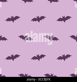 Carino Halloween Vector senza cuciture con pipistrelli Illustrazione Vettoriale