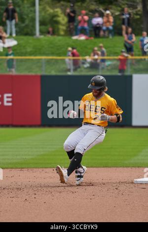 20 agosto 2023: Trey Cabbage (20) è la seconda base durante la partita con gli Oklahoma City Dodgers e le api di Salt Lake presso lo Smiths Field di Salt Lake Ut. David Seelig/Cal Sport medi (immagine di credito: © David Seelig / Cal Sport Media/CSM via ZUMA Press Wire) Foto Stock
