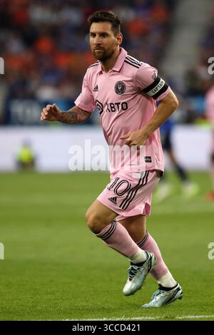 23 agosto 2023: Lionel messi, giocatore dei Miami CF, durante una partita di calcio della Lamar Hunt US Open Cup tra il Cincinnati e l'Inter Miami CF al Nippert Stadium di Cincinnati, Ohio. Kevin Schultz/CSM (immagine di credito: © Kevin Schultz/CSM via ZUMA Press Wire) Foto Stock