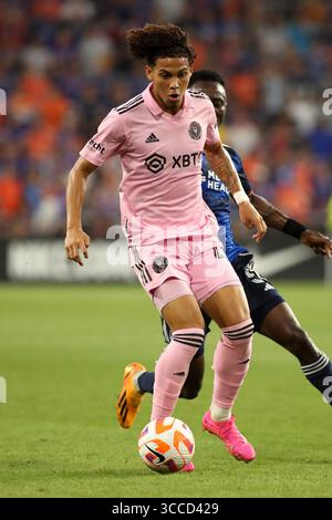 23 agosto 2023: David Ruiz, giocatore dei Miami CF, durante una partita di calcio della Lamar Hunt US Open Cup tra il Cincinnati e l'Inter Miami CF al Nippert Stadium di Cincinnati, Ohio. Kevin Schultz/CSM (immagine di credito: © Kevin Schultz/CSM via ZUMA Press Wire) Foto Stock