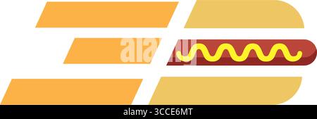 Concetto di consegna di hotdog. Vettore Illustrazione Vettoriale