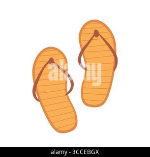 L'icona infradito isola su sfondo bianco. Illustrazione vettoriale pantofole. Abbigliamento da spiaggia con sandali Illustrazione Vettoriale