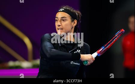 16 febbraio 2023, DOHA, QATAR: Caroline Garcia francese in azione durante i quarti di finale del torneo di tennis Qatar Totalenergies Open WTA 500 2023 (Credit Image: © Rob Prange/AFP7 via ZUMA Press Wire) Foto Stock
