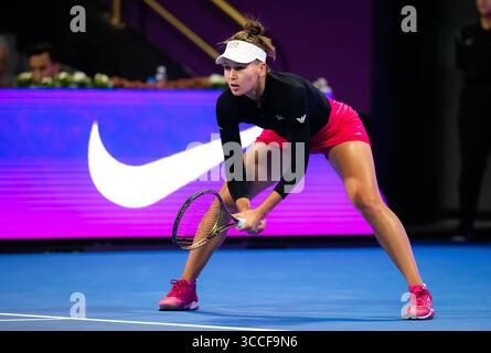 16 febbraio 2023, DOHA, QATAR: La Russia Veronika Kudermetova in azione durante i quarti di finale del torneo di tennis Qatar Totalenergies Open WTA 500 2023 (Credit Image: © Rob Prange/AFP7 via ZUMA Press Wire) Foto Stock