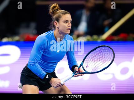 16 febbraio 2023, DOHA, QATAR: La Grecia Maria Sakkari in azione durante i quarti di finale del torneo di tennis Qatar Totalenergies Open WTA 500 2023 (Credit Image: © Rob Prange/AFP7 via ZUMA Press Wire) Foto Stock