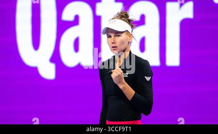 16 febbraio 2023, DOHA, QATAR: La Russia Veronika Kudermetova in azione durante i quarti di finale del torneo di tennis Qatar Totalenergies Open WTA 500 2023 (Credit Image: © Rob Prange/AFP7 via ZUMA Press Wire) Foto Stock