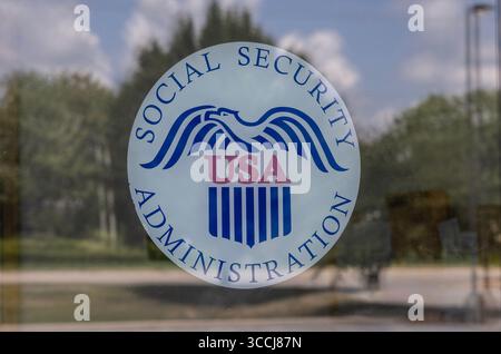 Kokomo - 10 agosto 2025: Filiale dell'amministrazione della sicurezza sociale. La SSA amministra le prestazioni pensionistiche, invalidità e superstiti. Foto Stock