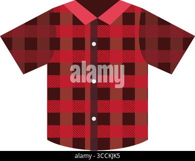Camicia in flanella a quadri rossa. Vettore Illustrazione Vettoriale