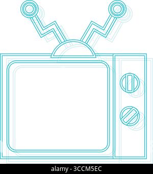 Icona tv vecchio stile. Vettore Illustrazione Vettoriale