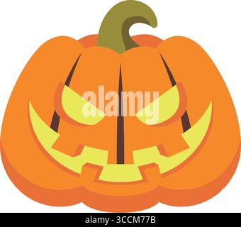 Lanterna sinistra di zucca intagliata. Vettore Illustrazione Vettoriale