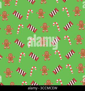 Pan di zenzero e caramelle. Vettore Illustrazione Vettoriale