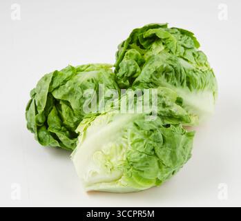 La lattuga avvolge lo sfondo naturale isolato con un percorso di ritaglio Foto Stock
