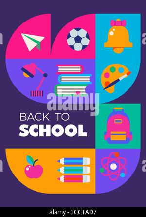 Poster creativo Back to School Illustrazione Vettoriale